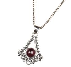 Triangular Spiral Design 92.5 Sterling Silver Pendant Necklace