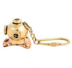Brass Nautical Diving Helmet With Keychain