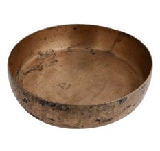 Old Brass Bowl Flat Based For Worship