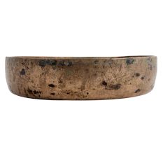 Old Brass Bowl Flat Based For Worship