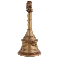 Brass Handheld Worship Bell With Nandi Finial