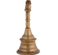 Brass Handheld Worship Bell With Nandi Finial