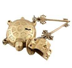 Golden Brass Tortoise Padlock With Keys In Pair 