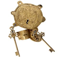 Golden Brass Tortoise Padlock With Keys In Pair 