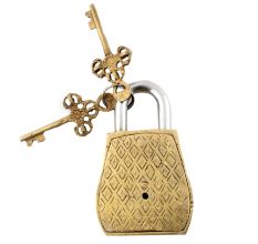 Decorative Owl Padlock With Lock And Skeleton Keys