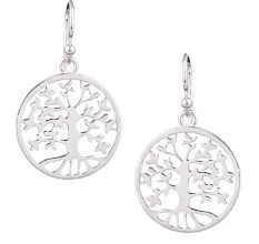Circular Tree Of Life 92.5 Sterling Silver Earrings