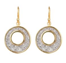 92.5 Sterling Silver Circle Earrings Pave Snakeskin Drop Earrings