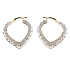 92.5 Sterling Silver Open Heart Hoop Earrings