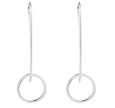 Circle Pendulum 92.5 Sterling Silver Dangle Earrings