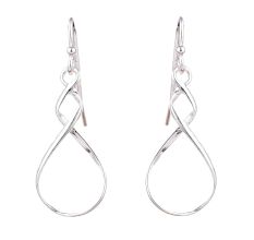 92.5 Sterling Silver Earrings With Interlocking circles