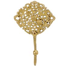 Golden Floral And Leaf Wall Brass Decorative Hook