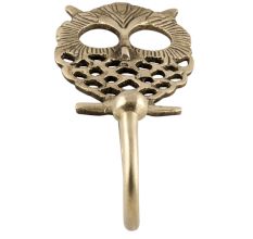 Golden Owl Wall Brass Decorative Hook