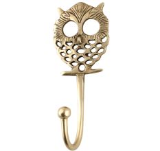 Golden Owl Wall Brass Decorative Hook