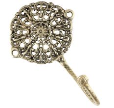 Golden Round Floral Wall Brass Decorative Hook