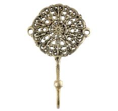 Golden Round Floral Wall Brass Decorative Hook