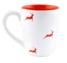 Red Running Deer Decorative Handcraft Ceramic Coffee Mug