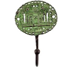 Antique Green Beautifull The Taj Mahal Wall Brass Decorative Hook