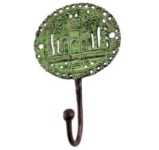 Antique Green Beautifull The Taj Mahal Wall Brass Decorative Hook