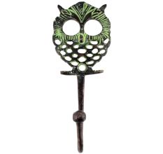 Antique Green Owl Wall Brass Decorative Hook