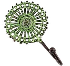 Antique Green Sunflower Wall Brass Decorative Hook