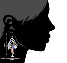 Colorful Stone 92. 5Sterling Stone Earrings Cascade Hippie Earrings