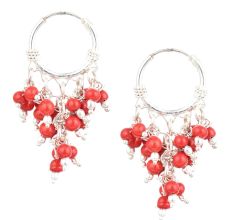 92.5 Sterling Silver  Earrings Colorful Stone Dangle Jhumka Earrings