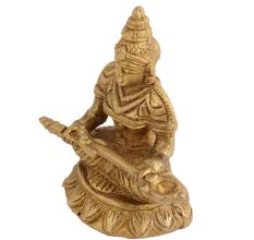 Brass Annapurna Devi  Statue Holding Serving Spoon
