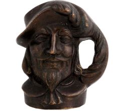 Pirate Head Mug Shaped Brass Pen Holder