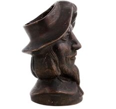 Pirate Head Mug Shaped Brass Pen Holder
