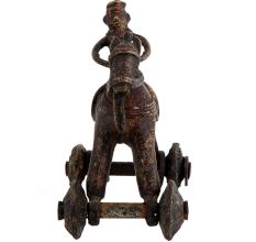 Brass Horse on Wheel Temple Toy Collectable Gift