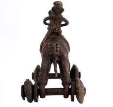 Brass Horse on Wheel Temple Toy Collectable Gift
