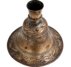 Brass Hookah Base Engraved Leaves With Round Base
