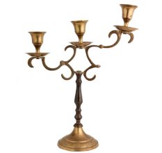Brass Branch Design Candlestick 3 Candle Holders