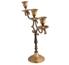 Brass Branch Design Candlestick 3 Candle Holders