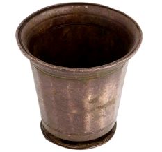 Old Brass Glass Tumbler With Round Base