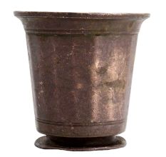 Old Brass Glass Tumbler With Round Base