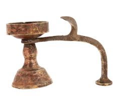 India Brass Oil Lamp With Cobra Head With Long Handle