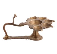 Brass 6 Wick Or Cavity With Cobra Head And Long Handle