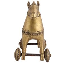 Brass Horse Temple Toy On Wheels
