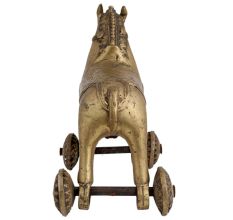 Brass Horse Temple Toy On Wheels