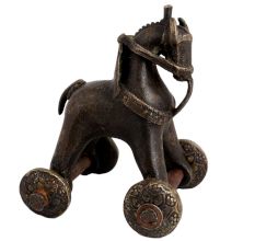 Brass Horse With Wheels Traditional Temple Toy