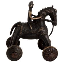 Brass Rider On Horse Temple Toy Home Decoration