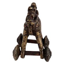 Brass Temple Toy Rider On Horse Collectable Toy