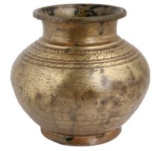 Brass Worship Pot Carved Design On Neck