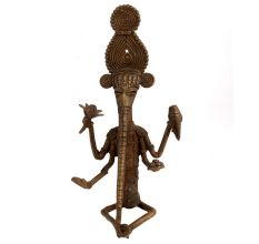 Brass Tribal Lord Ganesha Statue Elongated Trunk