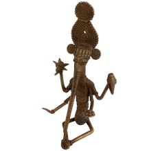 Brass Tribal Lord Ganesha Statue Elongated Trunk
