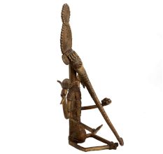 Brass Tribal Lord Ganesha Statue Elongated Trunk