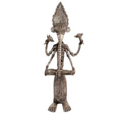 Brass Tribal Dokra Musician Ganesha Statue