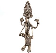 Brass Tribal Dokra Musician Ganesha Statue