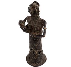 Brass Tribal lady Holding Child Home Decoration Statue